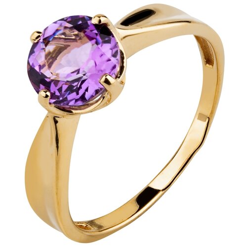 фото Юверос кольцо из золота с аметистом 1-809-а, размер 17.5