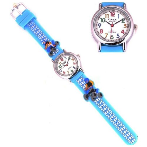 фото Наручные часы omax, кварцевые, ремешок силикон, голубой