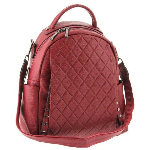 фото Рюкзак кожаный стеганый бордовый lmr 77258-55j lemoor