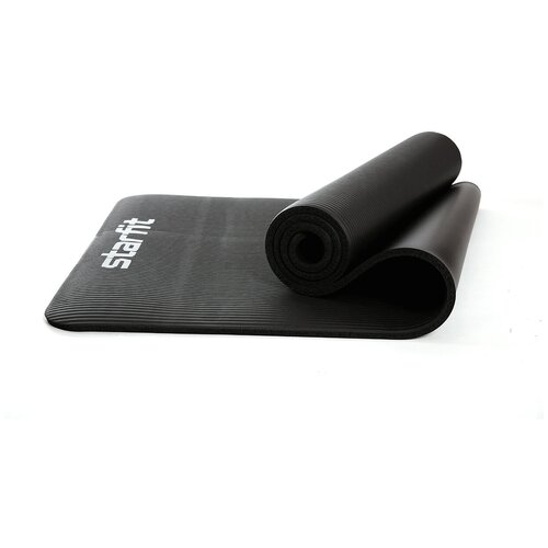 фото Коврик для йоги и фитнеса starfit core fm-301 nbr, 1,0 см, 183x58, черный