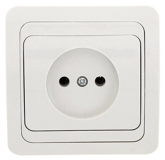 фото Лондон Розетка 1-местная без заземления 10А керамика белая EKF PROxima