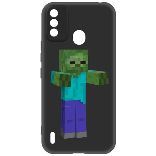 Чехол-накладка Krutoff Soft Case Minecraft-Гигант для ITEL A48 черный чехол накладка krutoff soft case женский день цветочное сердце для itel a48 черный