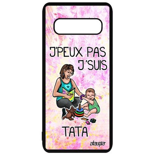 фото Красивый чехол для телефона // galaxy s10 plus // "не могу - стала тетей!" пародия карикатура, utaupia, светло-розовый