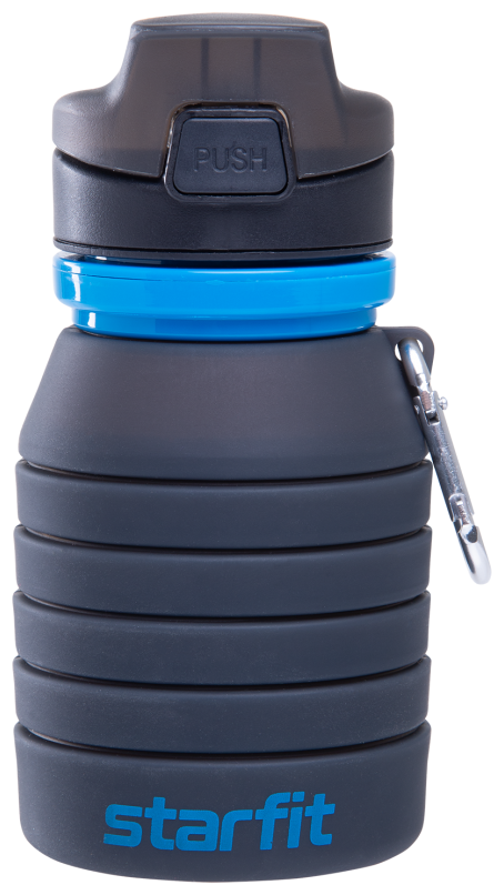 Бутылка для воды складная STARFIT FB-100 с карабином, серый,УТ-00019225 - фотография № 2