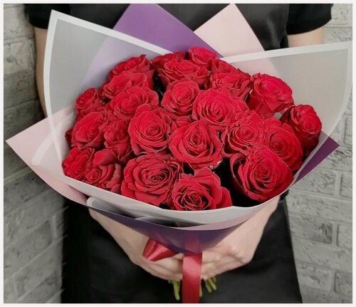 Изображение товара Букет из живых цветов 25 красных роз кении от Bestflo с доставкой