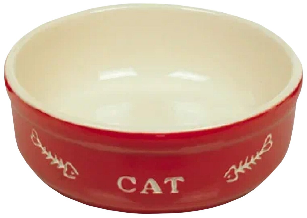 Миска керамическая Nobby для кошек с рисунком CAT красная 240 мл (1 шт)