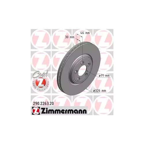 ZIMMERMANN 290.2263.20 Диск тормозной (цена за 1 шт.) 2шт