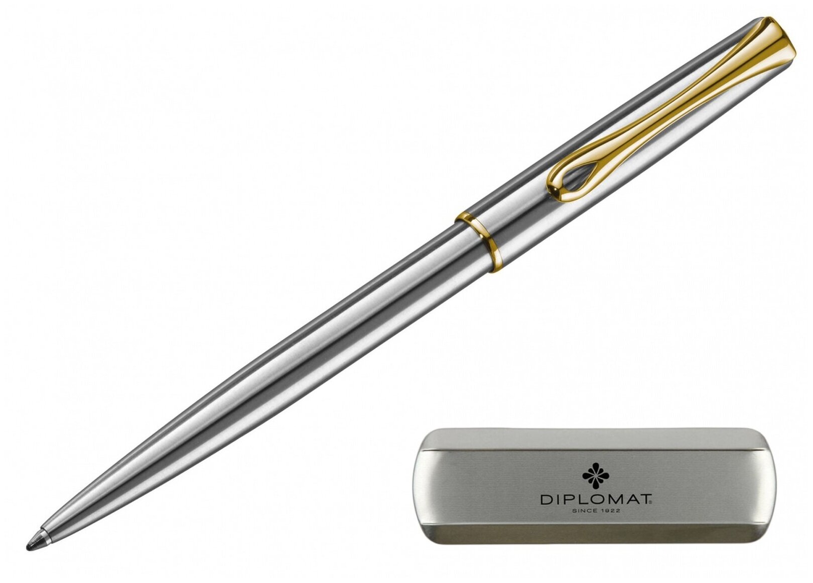 Ручка Ручка шариковая DIPLOMAT Traveller stainless steel gold синий D10061109