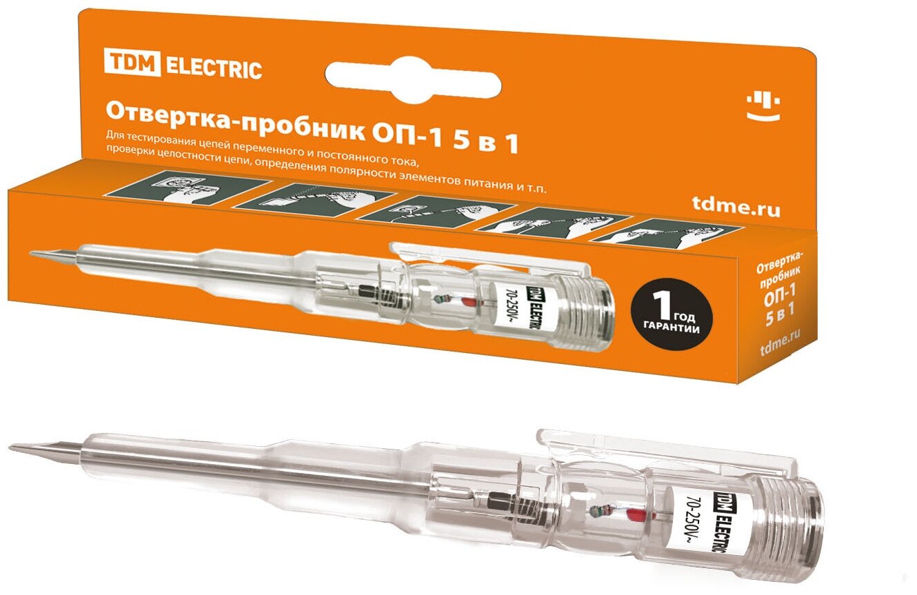 Отвертка-пробник (индикатор) 150 мм, 100-500В "ЭкспертЭлектрик" TDM