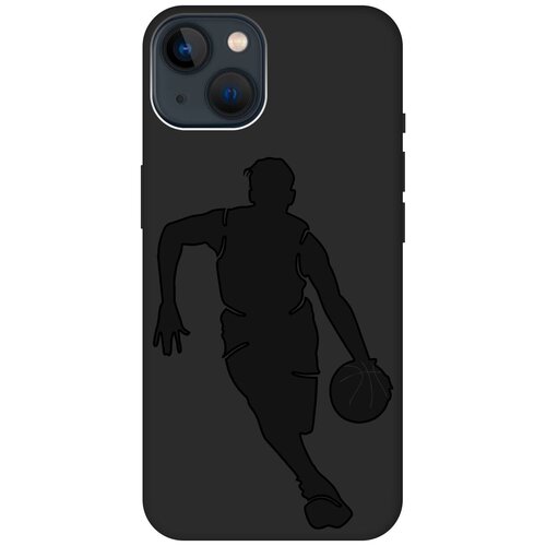 Силиконовый чехол на Apple iPhone 13 Mini / Эпл Айфон 13 мини с рисунком Basketball Soft Touch черный