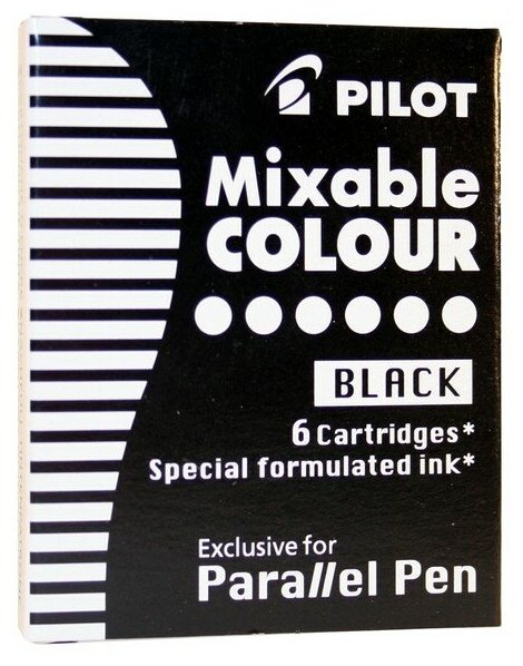 Картридж чернильный Pilot набор 6шт (для Parallel Pen каллиграфия) черный IC-P3-S6 (B) 1447493