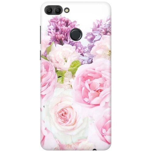 фото Gosso ультратонкий силиконовый чехол-накладка для huawei y9 (2018) с принтом "розовый букет"