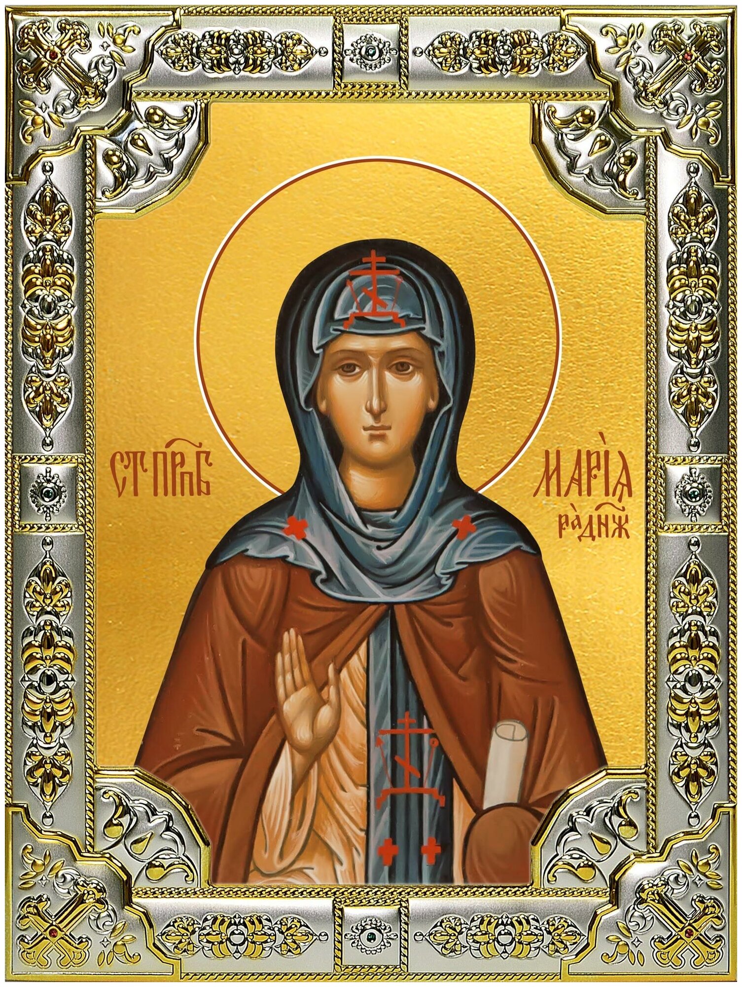 Икона Мария Радонежская, 18х24 см, в окладе