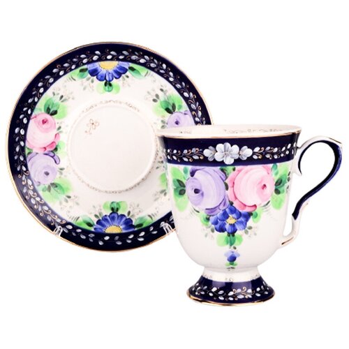 Бокал с блюдцем. Гжельская мануфактура. Форма 