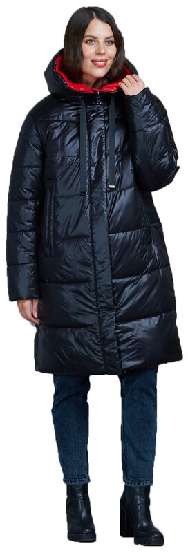 Пальто MFIN зимнее, силуэт прямой, удлиненное
