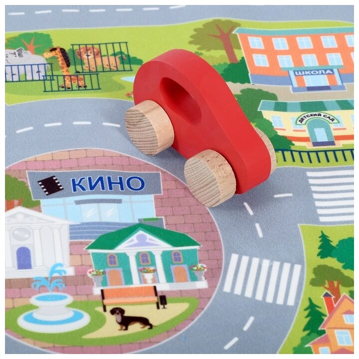 Десятое королевство TD03702 Игрушка для детей "Автодорога" (1 машинка, коврик 71х54 см) - фото №3