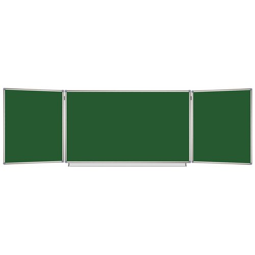 Доска для мела магнитная 3-х элементная 100×150/300 см, дополнительная линия/клетка, зеленая, STAFF, 238011
