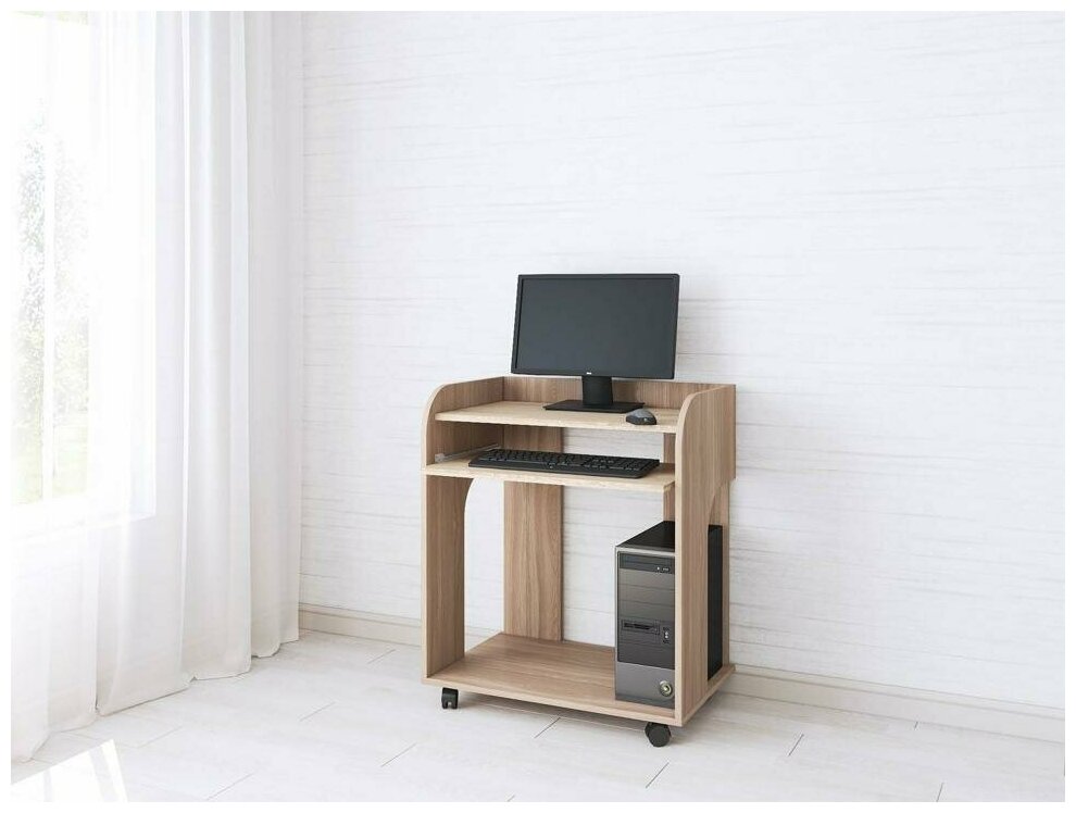 фото Стол компьютерный Грета-10 Ясень шимо-Дуб Сонома