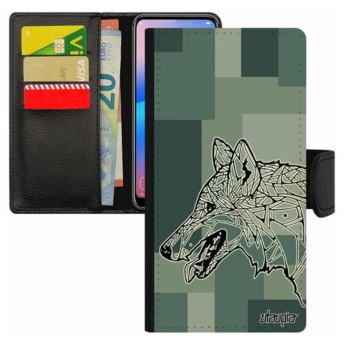 фото Чехол-книжка на телефон galaxy s7 edge, "волк" хищник древний utaupia