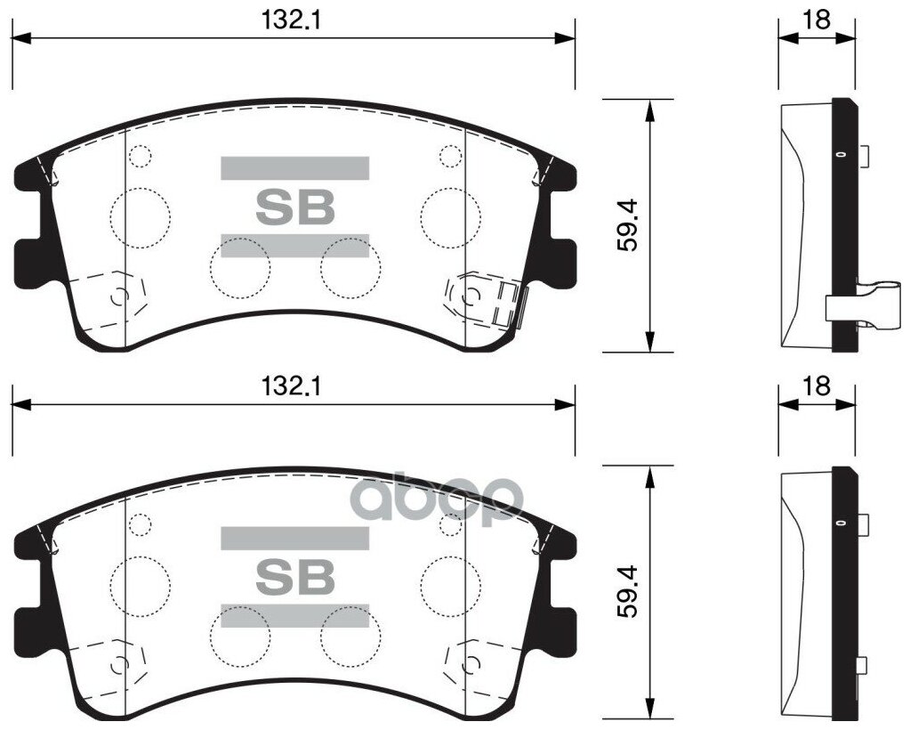 Колодки тормозные MAZDA 6 (GG) (02-07) (2.0/2.3) передние (4шт.) SANGSIN