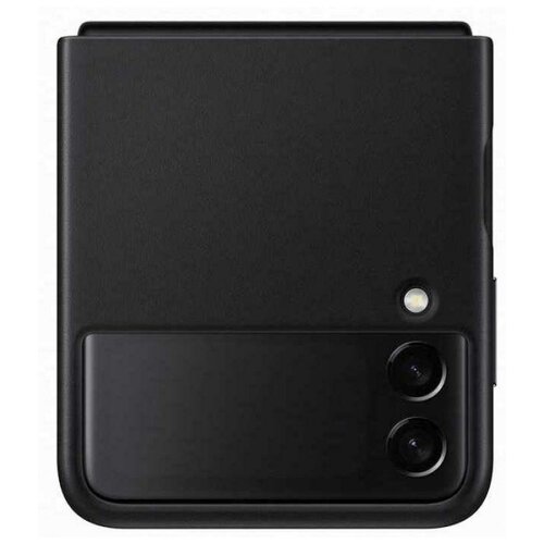 фото Чехол клип-кейс samsung для samsung galaxy z flip3 leather cover черный ef-vf711lbegru