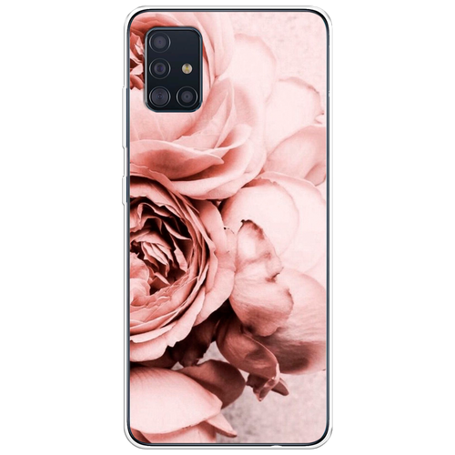Силиконовый чехол на Samsung Galaxy A51 / Самсунг Гэлакси А51 Пыльно-розовые пионы