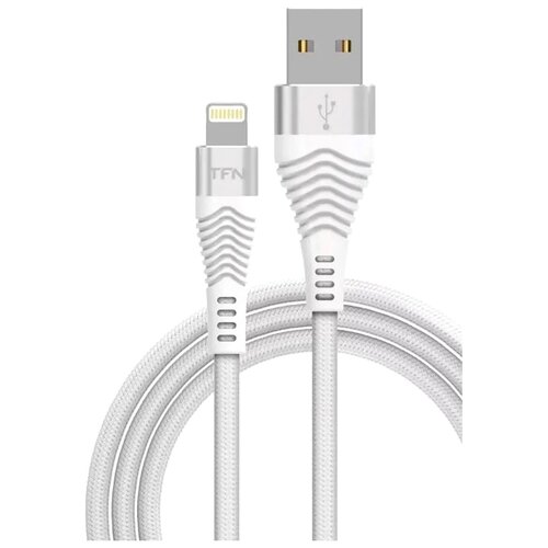 Кабель TFN USB - Lightning (TFN-CFZLIGUSB1M), 1 м, белый кабель tfn envy usb to apple lightning 1 2m blue