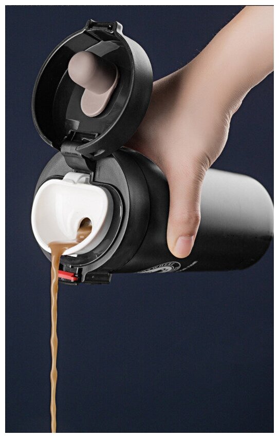 Термокружка для кофе, чая / Кружка с собой / Автомобильный термостакан / С двойными стенками / Автокружка / Для горячих напитков - фотография № 4