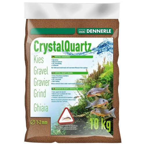 ​​Грунт Dennerle Crystal Quartz Gravel, светло-коричневый, 10 кг грунт dennerle kristall quarzkies 1 2 мм 10 05 кг