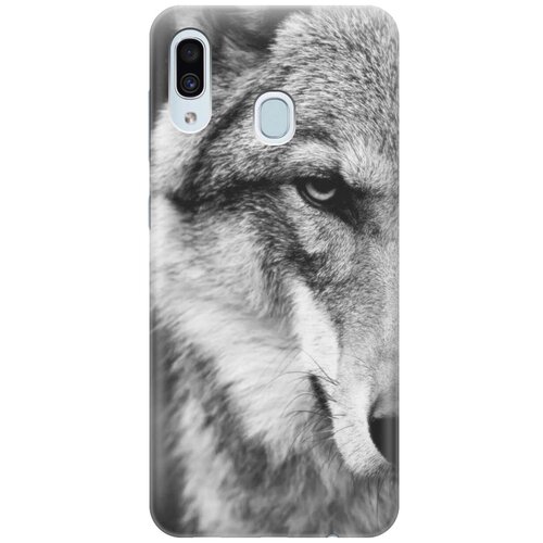 фото Ультратонкий силиконовый чехол-накладка для samsung galaxy a40 с принтом "спокойный волк" gosso