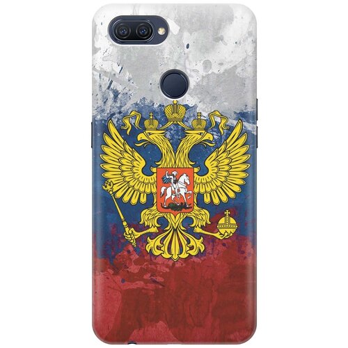 фото Ультратонкий силиконовый чехол-накладка для oppo a12 / a7 / a5s с принтом "герб и флаг рф" gosso