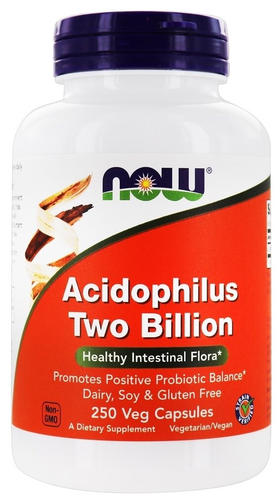 Капсулы NOW Acidophilus Two Billion, 440 г, 250 шт.