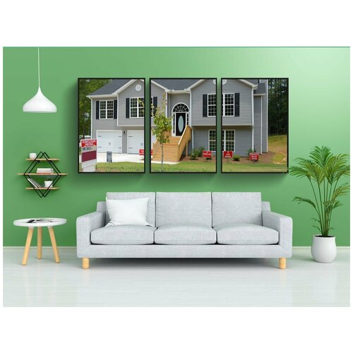 фото Набор модулных постеров для интерьера "новый дом, для продажи, дом" 60x90 см. в тубусе, без рамки lotsprints