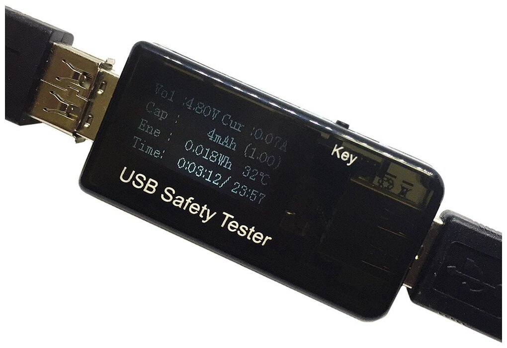 Цифровой тестер USB, Espada J7-t, 3-30В, 0-5А, 12 параметров (напряжение, ток, электрический заряд мА/ч, энергия Вт/ч, время, мощность Вт, напряжение на контактах, температура, сопротивление)