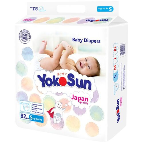 YokoSun подгузники S, до 6 кг, 82 шт.