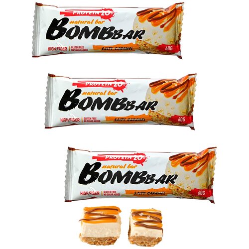 BOMBBAR Протеиновый батончик 60г (3 штуки) (Соленая карамель) bombbar протеиновый батончик 5шт х 60г соленая карамель