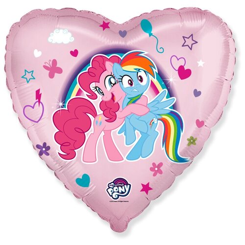 Шар (18''/46 см) Сердце, My Little Pony, Лошадки Пинки Пай и Радуга, Розовый, 1 шт.