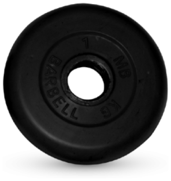 1 кг диск (блин) MB Barbell (черный) 26 мм.