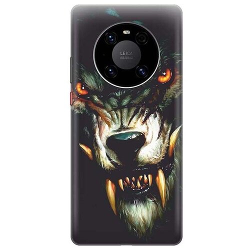 фото Ультратонкий силиконовый чехол-накладка для huawei mate 40 pro с принтом "злой оборотень" gosso
