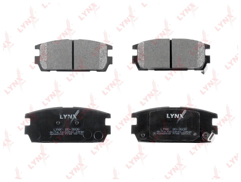 Дисковые тормозные колодки задние LYNXauto BD3606 для Hyundai Terracan Hyundai H1 Kia Carens (4 шт.)