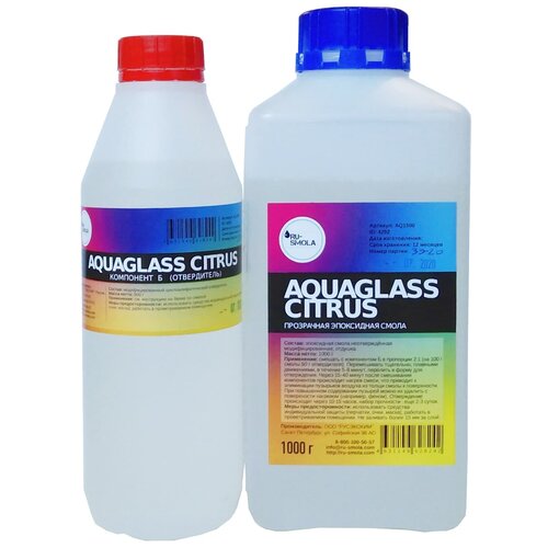 Низковязкая эпоксидная смола для творчества AquaGlass Citrus 1500 грамм