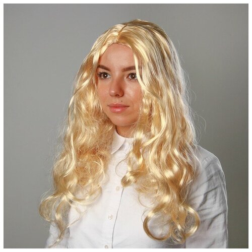 Карнавальный парик Блондинка, длинные волосы, 140 г парик карнавальный гладкий 70 см цвет блондинка