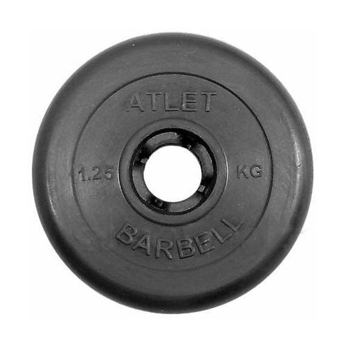 фото Диск обрезиненный черный mb atlet d-31 1,25кг (1112468) mb barbell