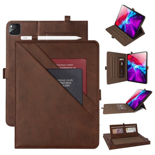 фото Чехол-книжка mypads для apple ipad pro 12.9 2020/ 2021 (mhnf3 /k3 /q3) (mhr83 /43 /e3) (mxfa2,my2j2,mxau2) с мульти-подставкой застежкой и визитницей коричневый