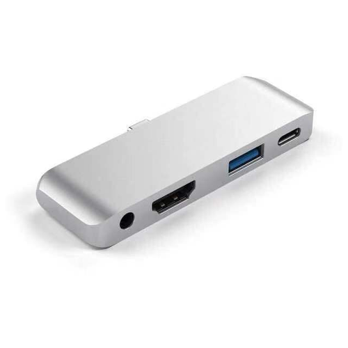 USB-концентратор (адаптер, переходник) Aluminum Type-C 4 в 1 (Silver) для MacBook 13 usb концентратор адаптер переходник aluminum type c 5 в 1 gray для macbook