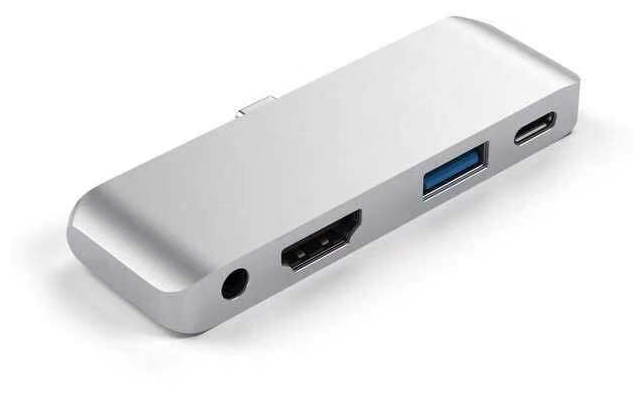 USB-концентратор (адаптер переходник) Aluminum Type-C 4 в 1 (Silver) для MacBook 13