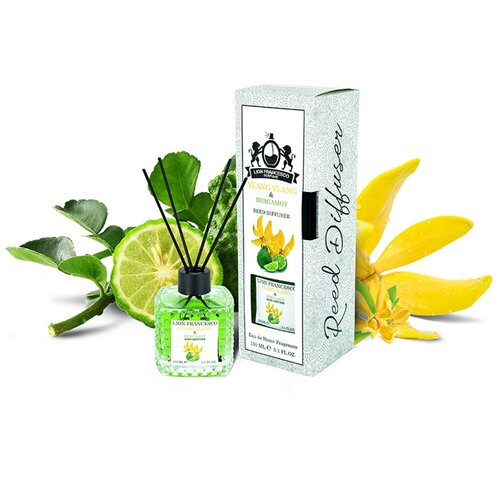 Аромадиффузор с палочками со стойким ароматом Иланг-Иланг и Бергамота, Lion Francesco Ylang Ylang  & Bergamot 150 мл