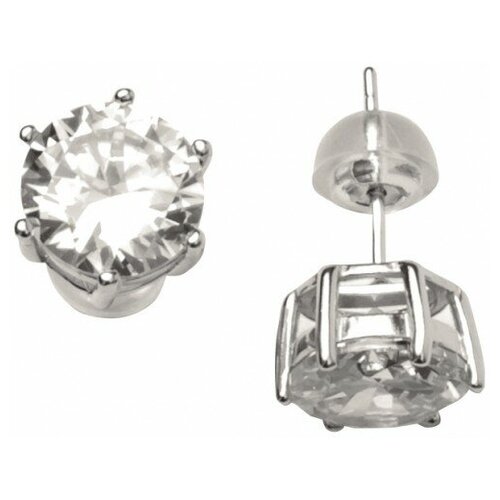 Серьги WowMan Jewelry, бижутерный сплав, кристалл, серебряный