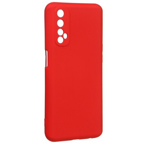 Чехол с микрофиброй DF для Realme 7 Silicone Red rmOriginal-08 чехол df для realme c21 с микрофиброй silicone red rmoriginal 11