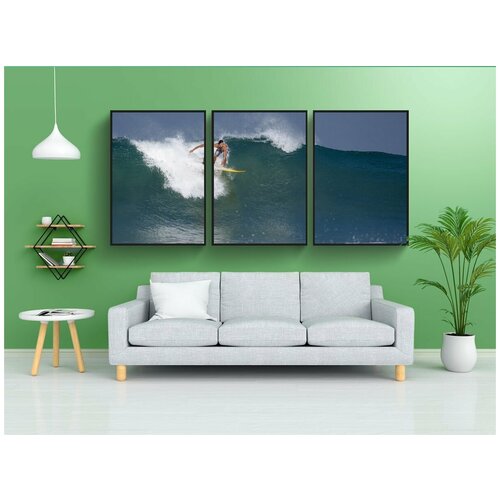 фото Набор модулных постеров для интерьера "серфинг, индонезия, остров ява" 60x90 см. в тубусе, без рамки lotsprints